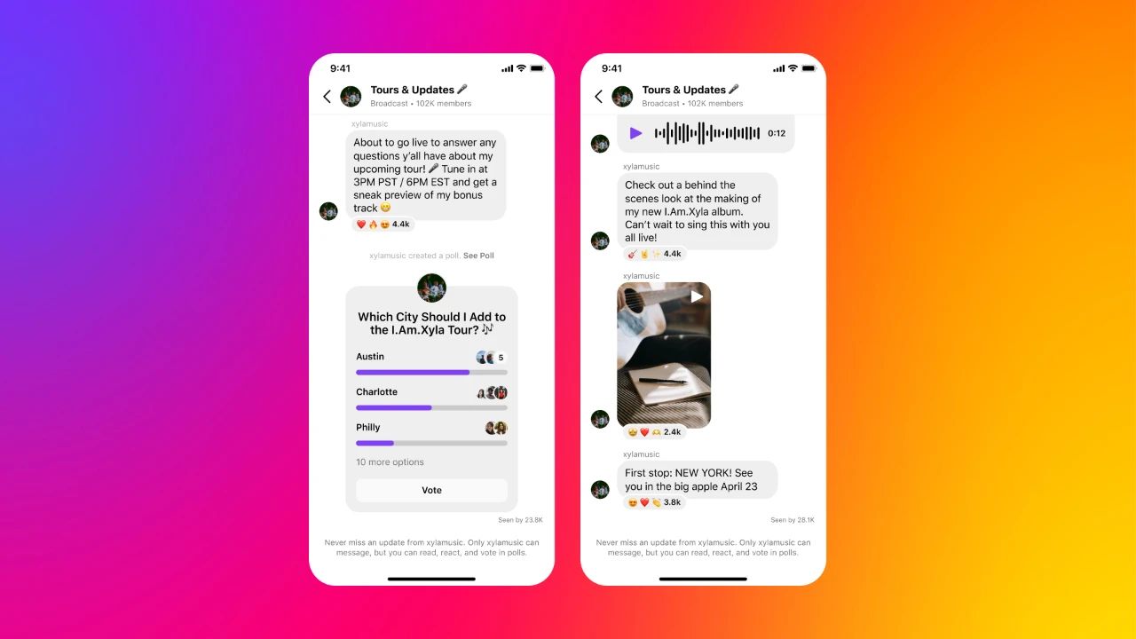 Instagram新流量池开启：广播频道打开与消费者的独家对话渠道