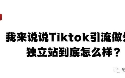我来说说Tiktok引流做外贸独立站到底怎么样？