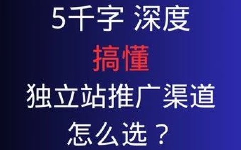 5千字深度 | 一篇文章带你搞懂独立站推广渠道，怎么选？