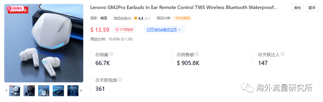 周销1.57万件！售价不到15美元的蓝牙耳机如何霸榜TikTok小店？