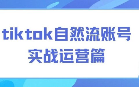 TikTok自然流账号实战运营篇