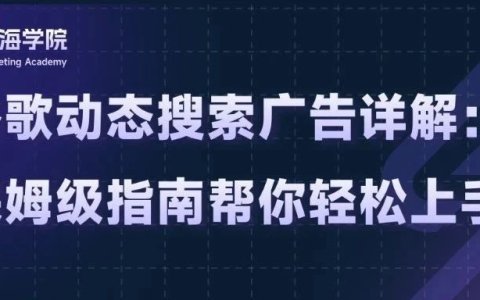 谷歌动态搜索广告保姆级指南：对新手友好的省时扩量利器