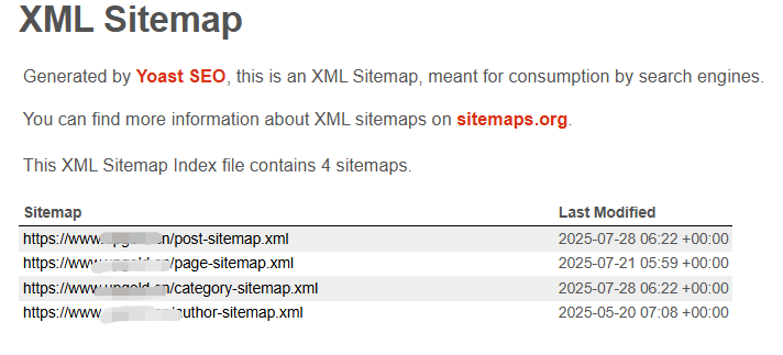 Yoast SEO插件生成的站点地图，显示无法抓取，如何解决？