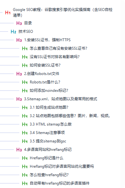 为什么你写的文章没有流量？如何写出一篇SEO友好的文章？ – H标签布局