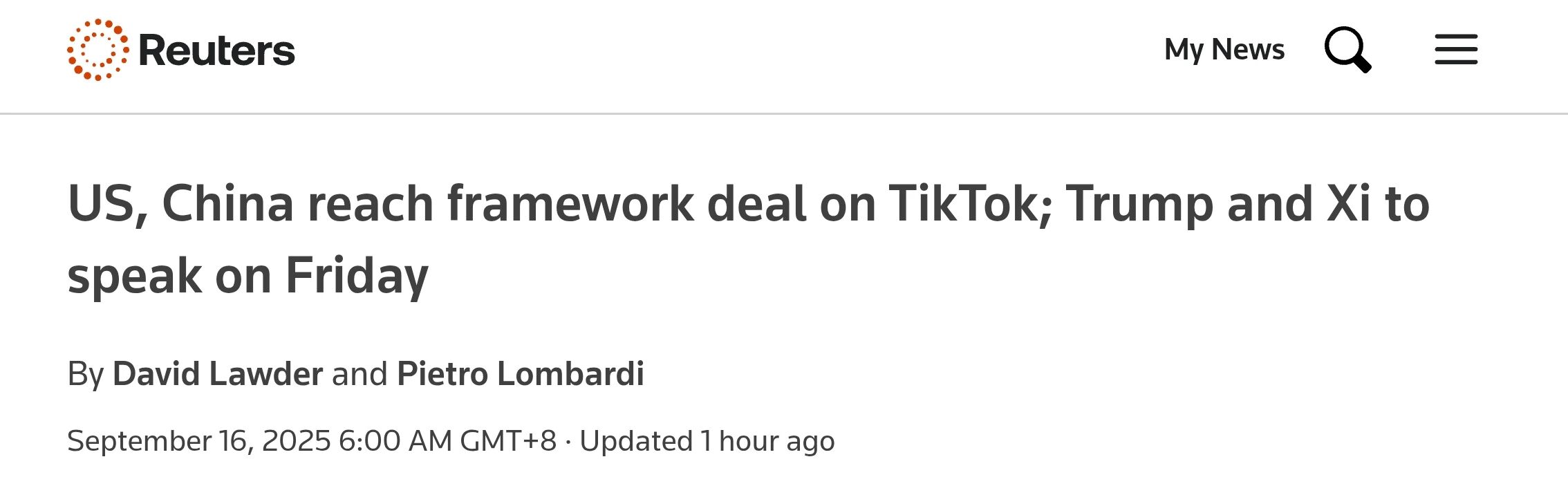 中美基本框架共识达成，TikTok在美将迎“大结局”