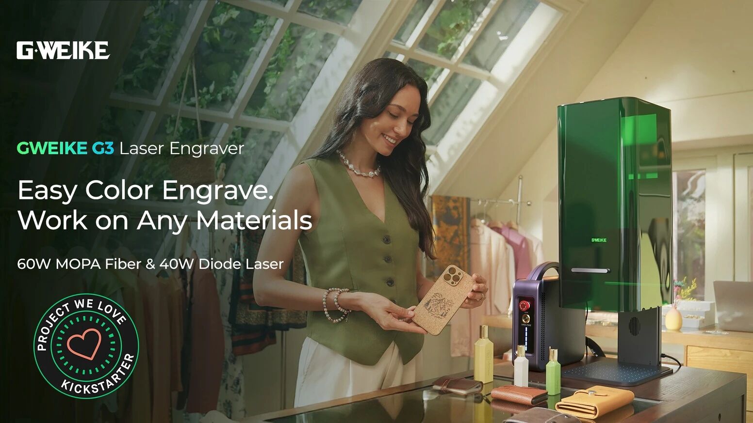 G3: World's 1st 60W MOPA Fiber & 40W Diode Laser Engraver by gweike cloud —  Kickstarter