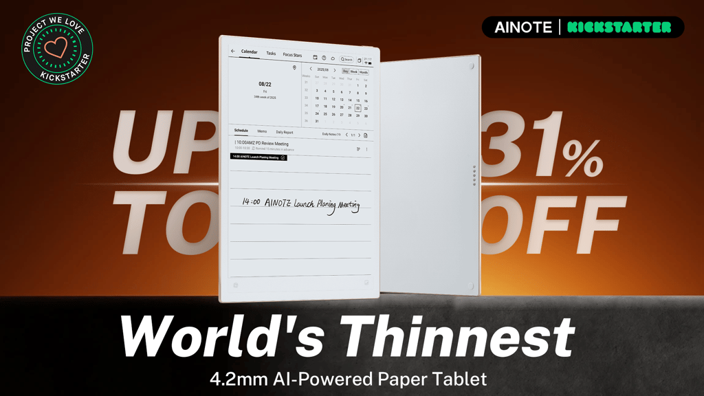 AINOTE 2: The World's Thinnest AI-Powered Paper Tablet by The AINOTE —  Kickstarter