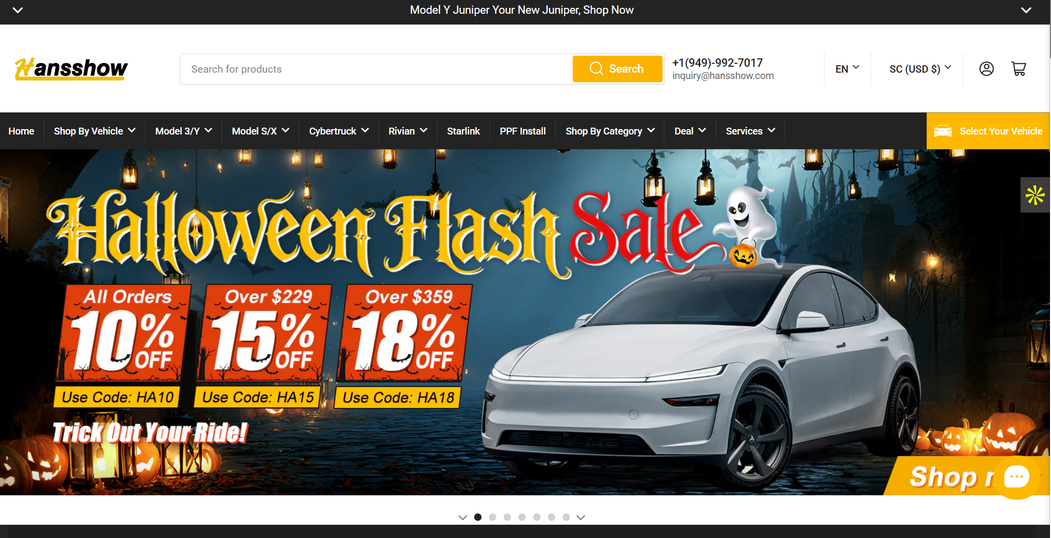 特斯拉配件标杆独立站，Hansshow品牌深度拆解