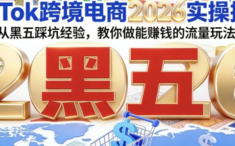 TikTok跨境电商2026实操指南：从黑五踩坑经验，教你做能赚钱的流量玩法！