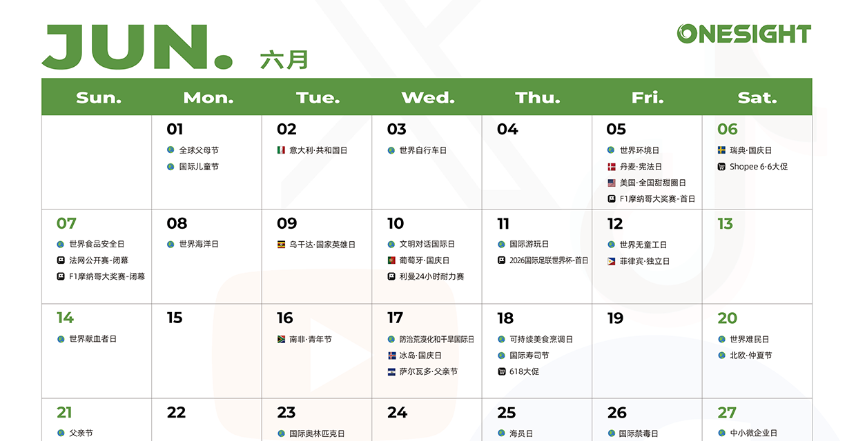 6月海外营销日历:世界杯,父亲节,世界环境日,社交媒体日…
