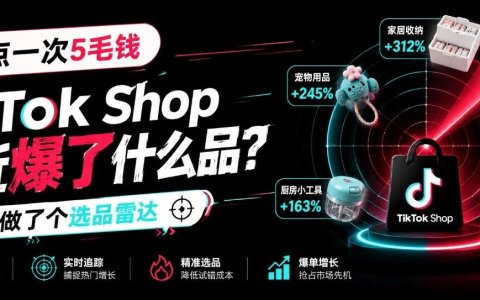 点一次5毛钱｜TikTok Shop 最近爆了什么？我做了两个监测雷达